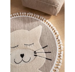 Kids rug Momo Beige ø 120 cm round
