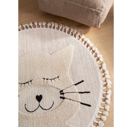 Kids rug Momo Cream ø 120 cm round