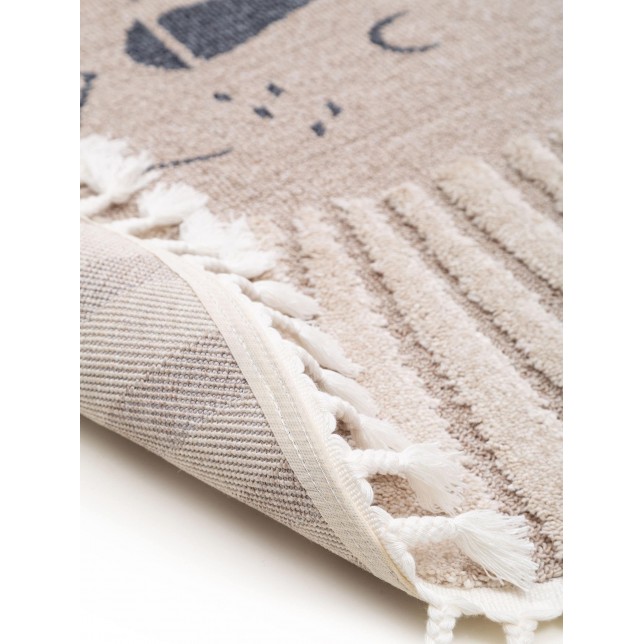 Kids rug Momo Beige ø 120 cm round
