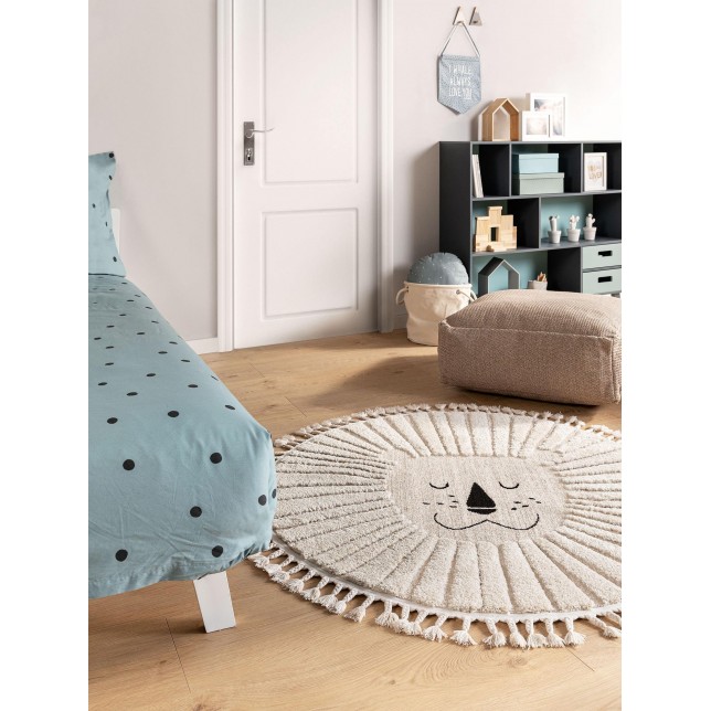 Kids rug Momo Cream ø 120 cm round