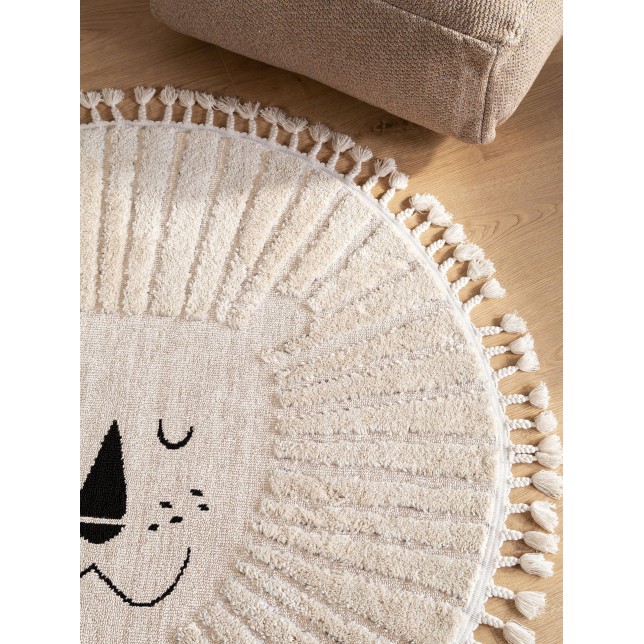 Kids rug Momo Cream ø 120 cm round