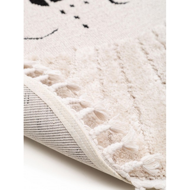 Kids rug Momo Cream ø 120 cm round