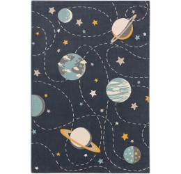 Mėlynas tamsus kilimas - Planetos 160x230 cm