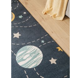 Mėlynas tamsus kilimas - Planetos 160x230 cm