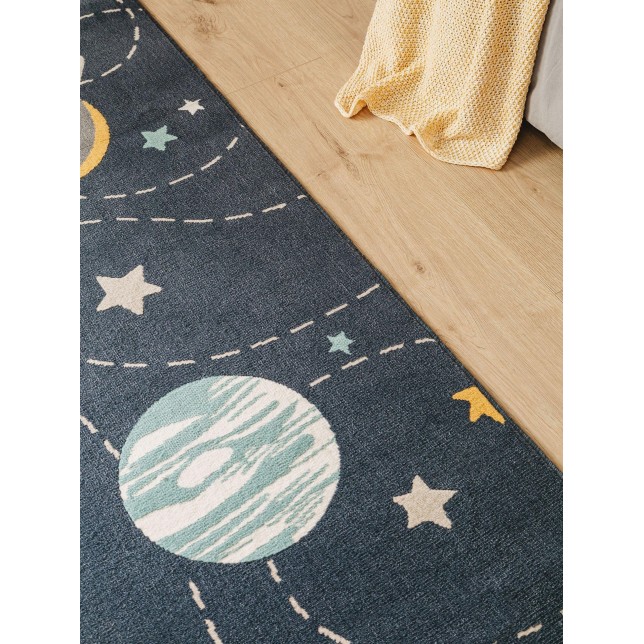 Mėlynas tamsus kilimas - Planetos 160x230 cm