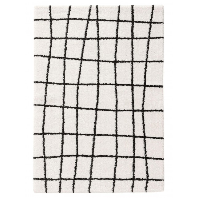 Šviesus shaggy kilimas su linijomis 200x290 cm