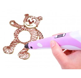 Rožinis 3D rašiklis + užpildai
