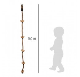 Kopimo virvė su mediniais laipteliais 190cm.