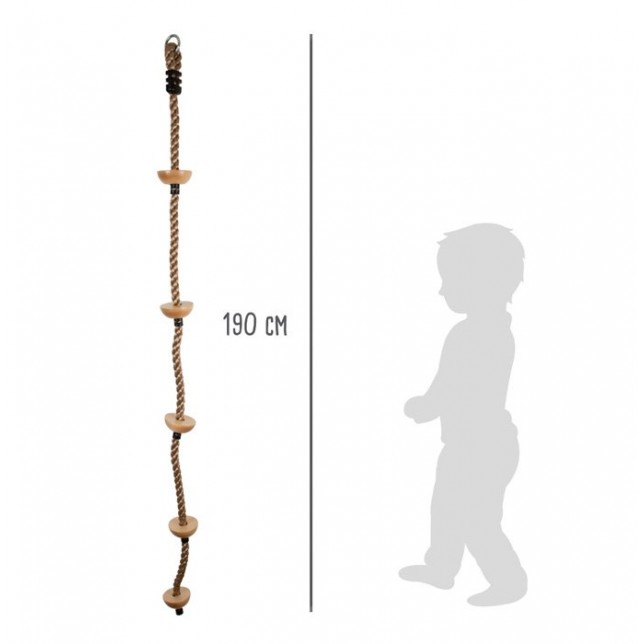Kopimo virvė su mediniais laipteliais 190cm.