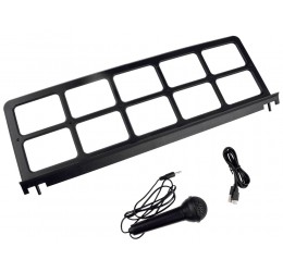 Didelis pianinas su mikrofonu