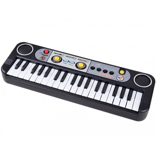 Juodas vaikiškas pianinas