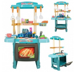 Didelė mėlyna virtuvėlė su švieselėmis - KITCHENGO