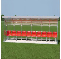 Žaidėjų konstrukcija su suoliuku - grindimis - Dugout