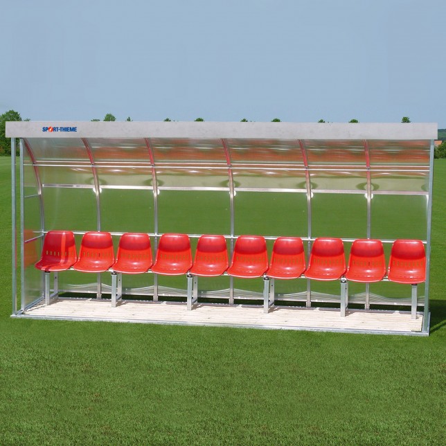 Žaidėjų konstrukcija su suoliuku - grindimis - Dugout