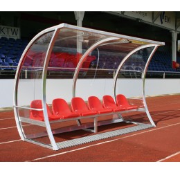 Žaidėjų konstrukcija su suoliuku - grindimis - Dugout