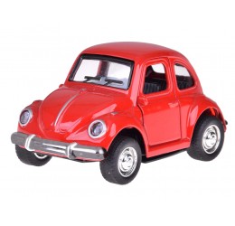 Klasikinis raudonas, metalinis automobilis su šviesomis ir garsais