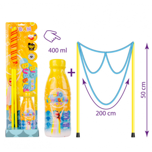 Didelis akinių formos burbulų lazda + 400 ml - Rinkinys