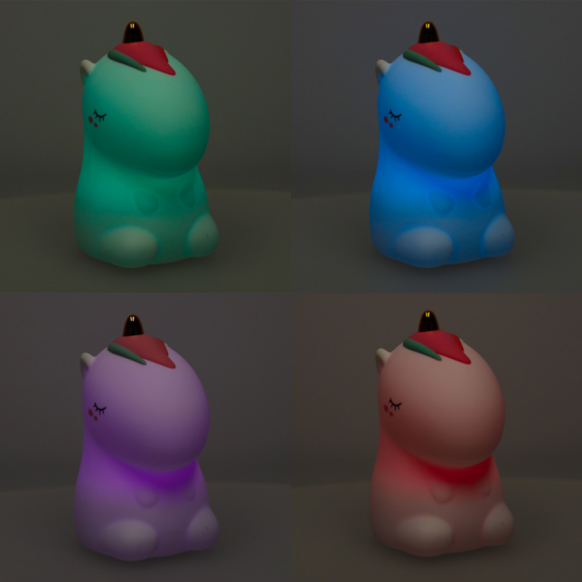 RGB silikoninė naktinė lempa - vienaragis