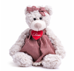 Pliušinis baltas meškutis - "Sara" 28 cm