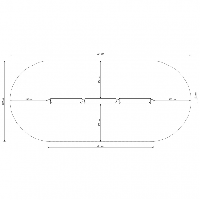 Lauko laipiojimo siienelė su akmenimis - Horizontal Bar TWIN