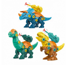 Konstruktorius su grąžtu ir atsuktuvu dėžutėjė ''Šaudantys Dinozaurai''