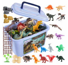 WOOPIE dinozaurų rinkinys su priedais dėžutėje