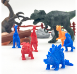 WOOPIE dinozaurų rinkinys su priedais dėžutėje