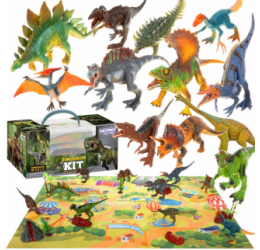 Didelis dinozaurų rinkinys su žaidimų kilimėliu
