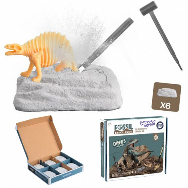 Dinozaurų kasinėjimo rinkinys, 6 vnt