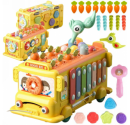 Geltonas interaktyvus autobusas 6 in 1