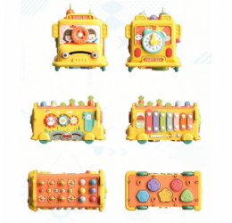 Geltonas interaktyvus autobusas 6 in 1
