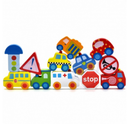 Medinis vėrimo rinkinys - Transportas 2+