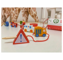 Medinis vėrimo rinkinys - Transportas 2+