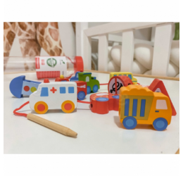 Medinis vėrimo rinkinys - Transportas 2+