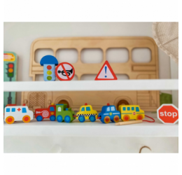 Medinis vėrimo rinkinys - Transportas 2+