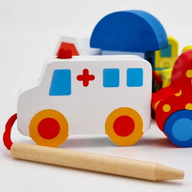 Medinis vėrimo rinkinys - Transportas 2+