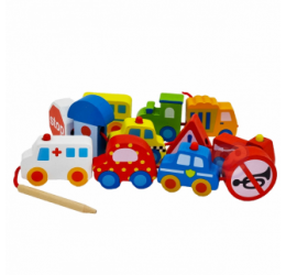 Medinis vėrimo rinkinys - Transportas 2+