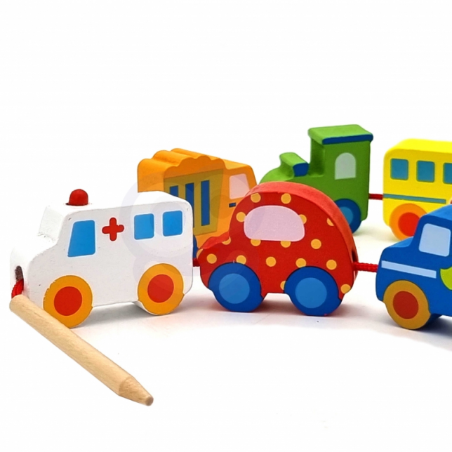 Medinis vėrimo rinkinys - Transportas 2+