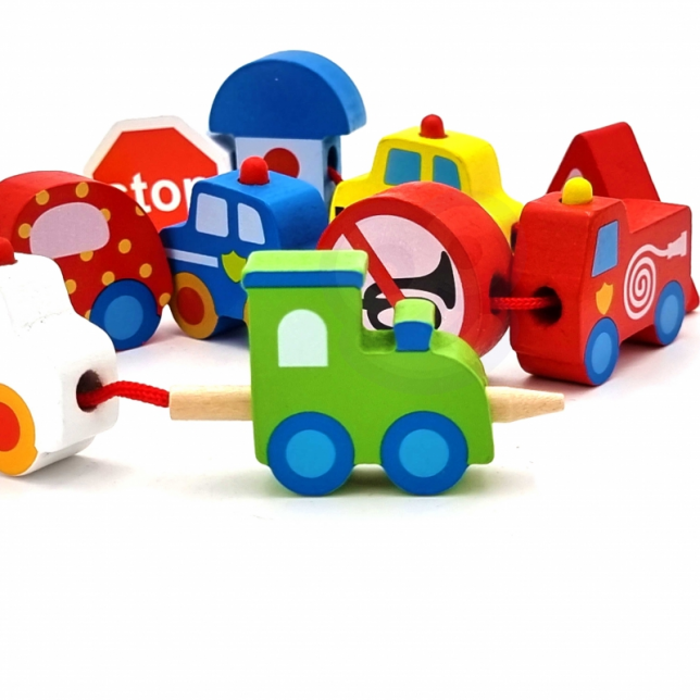 Medinis vėrimo rinkinys - Transportas 2+