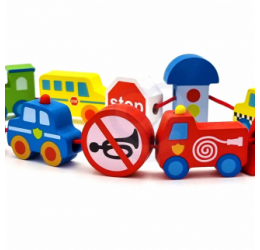 Medinis vėrimo rinkinys - Transportas 2+
