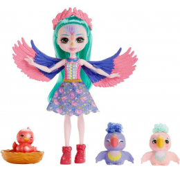 Lėlė su papūgų šeima - Enchantimals Filia Finch
