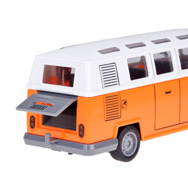 Radijo bangomis valdomas Retro stiliaus autobusas