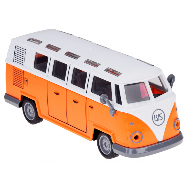 Radijo bangomis valdomas Retro stiliaus autobusas