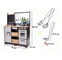 Medinė virtuvėlė su priedais LOFT XXL 96cm