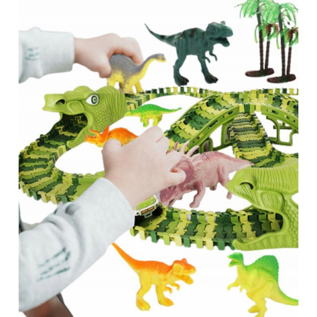 Dinozaurų trasa XXL 240 elementų