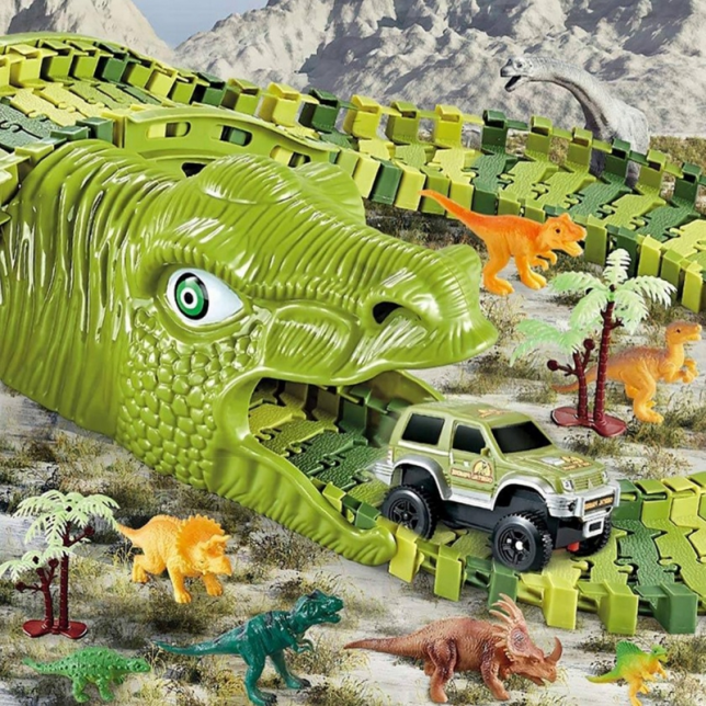 Dinozaurų trasa XXL 240 elementų