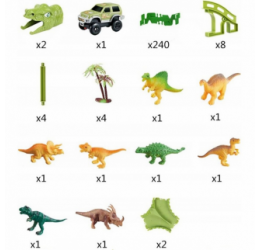 Dinozaurų trasa XXL 240 elementų