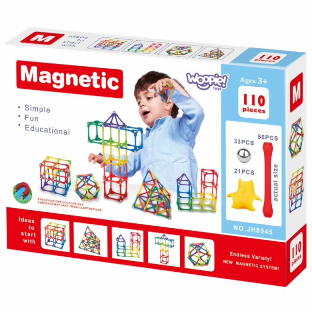 Magnetinis konstruktorius - Sticks puzzle 110 vnt.