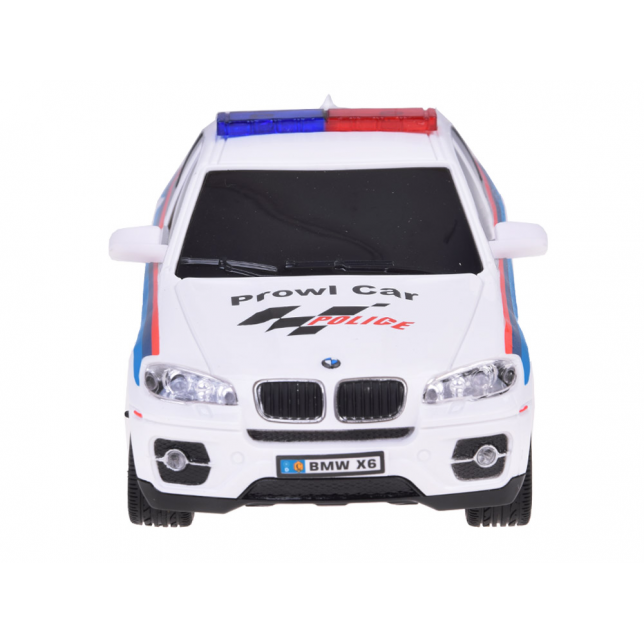 RC sportinis baltas policijos automobilis BMW X6