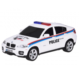 RC sportinis baltas policijos automobilis BMW X6